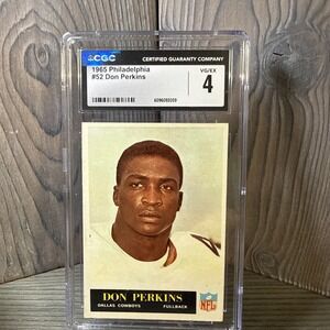 1965 Philadelphia Football #52 Dallas Cowboys Don Perkins Fullback‎ CGC 4